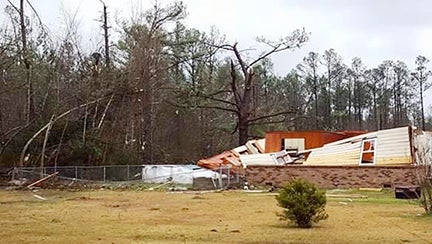 Courtesy photo This home of an Atmore Advance employee family member in Century was flattened by an F2 tornado.