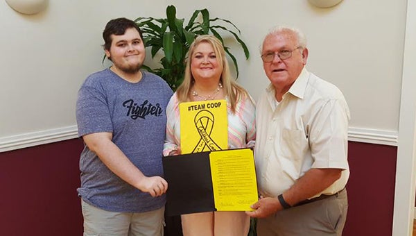 Courtesy photo Bryant and Janet Cooper at a recent Childhood Cancer Awareness Month proclamation signing.
