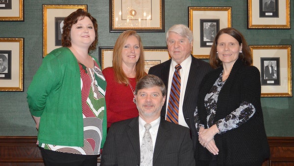 Stephanie Snodgrass | The Bank of Brewton The Bank of Brewton, Alabama’s oldest bank, celebrated its 128th birthday on Jan. 7 and announces the new promotions of new bank president Jerry Kelly Jr.; Eddie Nail (not pictured) to Executive Vice President; Darlene Barnes to Senior Vice President; Rhonda Grantham and Jannette Coon to Vice President. 
